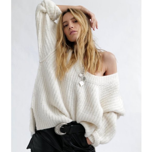 Free People Sweaters - New! Free People Blue Bell Chunky Oversized SweaterNWT